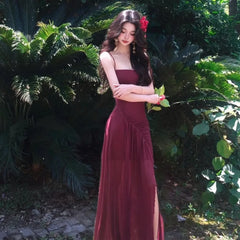 Lunivop Woman Dress Sexy Sleeveless Slash Neck Elegant Holiday Split Summer Fashion Vintage Sexy Ladies Dresses Female Chic