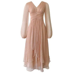 Lunivop Embroidered Flares Lace-up Women's Backless Dress Solid Color V-Neck Lantern Sleeve 2025 Spring New Dresses Female