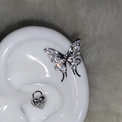 Lunivop New Fashion Bling Zircon Butterfly Earrings for Women Exquisite Copper Studs Sweet Elegant Party Jewelry Wedding Gifts