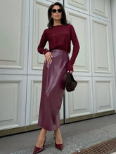 Lunivop Autumn Fashion New Women's Elegant Leather Half Skirt Commuting Style High Waist Slimming Split Hot Girl Bag Hip Half Skirt