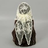 Lunivop Elegant Lace Scarf Hollow Out Embroidery Foulard Bandana Solid Color Triangular Scarf Thin Vintage HandkerChiefs for Hair Woman