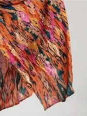 Lunivop Women's Spring/Summer Dress Fashionable Colorful Printed V-neck Long Sleeved Elegant Dress Casual Belt Holiday Dress