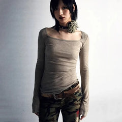 Lunivop American Slim Fit Printed T-shirt for Women 2025 Early Spring New Bottoming Tops Mujer Y2k Long Sleeved O-neck Tee Shirt