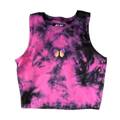 Lunivop Euramerican Y2k Punk Cool Girl Camisole Fashion High Street Tie Dye All Match Women Clothes Harajuku Embroidery Design Tops