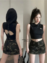 Lunivop Summer Street Vintage Camouflage Skirts Y2k High Waist Bodycon Skirt Foir Women 2025 Summer New Casual All-match Faldas Mujer