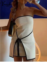 Lunivop Sexy backless black white mini Knitted dress women elegant birthday party dress women Fashion prom midi evening dresses vestidos