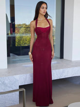 Lunivop Sexy Backless Halter Women Maxi Dress Black Sleeveless Lace Up Evening Dress Female Spring Skinny Elegant Party Clubwear