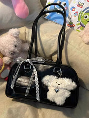 Lunivop Women's Handbag 2025 New Sle Ribbon oulder Commuter Bag Versatile Faionable Korean Sle PU Leather Bag