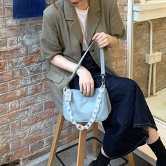 Lunivop Harajuku Blue Underarm Bag Purse Women Hot Girls Nylon Chic Casual Shoulder Bags Female Retro Summer Y2k Handbag New