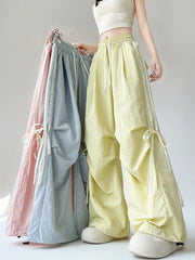 Lunivop Dopamine Women Summer Pants Fashion Striped Bow Loose Multicolor Cargo Pants Casual Bf Ladies Trousers New