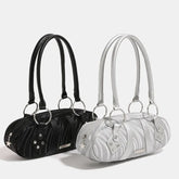 Lunivop Hot Girls Silver Shoulder Bags Women New High Street Pu Leather Casual Y2k Handbag Female Vintage Underarm Bag Aesthetic