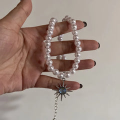 Lunivop Vintage ceramic blue bird pendant necklace with leather rope and anti allergic jewelry