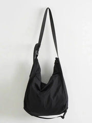 Lunivop Large Capacity Ins One Shoulder Crossbody Bag Men's and Women's Solid Color Nylon Thin Casual Bags