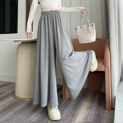 Lunivop Women's Pants New in Spring and Autumn Fashionable High-waisted Loose Casual Versatile Culottes Cotton Mixed