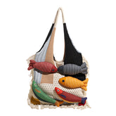 Lunivop Interesting Woven Bag New In Summer Contrast Color Shoulder Bags Lightweight Large Capacity Female Bags Korea Style Casual Totes
