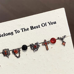 Lunivop 1 PCS New Fashion Gothic Style Zircon Crystal Ear Bone Nail 316L Medical Black Titanium Steel Earrings for Women Y2K Punk Jewelr