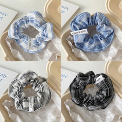 Lunivop Korean Stripe Hair Scrunchies Tie Elegant Simple Large Hair Ropes Rubber Bands Ponytail Headwear Hair Accessories For Girls New