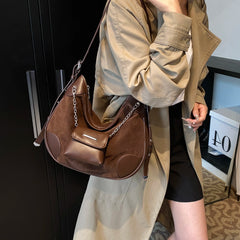 Lunivop New In Faux Suede Shoulder Bags Women Designer Retro Handbags England Style Vintage Packages Classic Lady Solid Hobo Bags