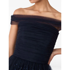 Lunivop Ball Gown Prom Dresses Off The Shoulder Tulle Sequined Party Gowns for Women Formal Long Evening Dress