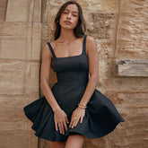 Lunivop Sleeveless Backless Bow Corset Pleated Short Women Dress Evening Summer Casual Casual Elegant Party Y2K Clothes