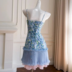 Lunivop Fashion Printed Dress Women's Sleeveless Waist Cinching Suspender Slimming Dresses 2025 Summer New Tide