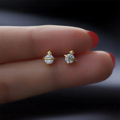 Lunivop Mini Crystal Butterfly Sweet Stud Earrings for Women Flower Helix Cartilage Tragus Lobe Teen Ear Piercing Jewelry