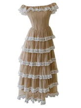 Lunivop Mesh Lace Spliced Long Dresses For Women Slash Collar High Waist Sleeveless Elegant Dress Female 2025 New Clothing