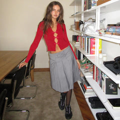 Lunivop Rib Knit Long Sleeve Solid Lsim Button Women'S Top Tshirt High Waist Y2K Wholesale Winter Casual Solid Fashion Clothing