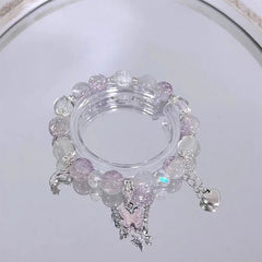 Lunivop New Trendy Cute Butterfly Star Moon Heart Glass Beaded Bracelet for Women Luxury Elegant Party Jewelry Friendship Gifts