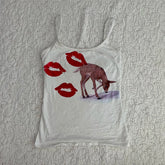 Lunivop 2000s Top Women's Aesthetic Letter Print Grunge Gothic Emo girl Camisole Top Crop Tops Vintage Corset Tank Tops Punk Y2k Clothes