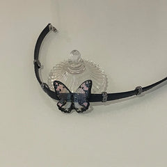 Lunivop Y2k Personalized Butterfly PU Choker Necklace For Women Egirl Goth Vintage Jewelry Fashion Aesthetic Scene 2000s EMO Accessories