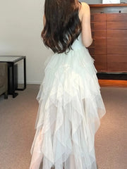 Lunivop Patchwork V Neck Sleeveless Slim Elegant Backless Spring Summer Women's Short Front Long Back Party White Sing Dress