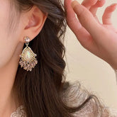 Lunivop Fashion Color Rhinestone Crystal Long Tassel Earrings For Women Bridal Drop Dangling Earrings Brincos Wedding Party Jewelr