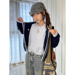 Lunivop Blue Jeans Women Y2K Hip Hop Fashion Vintage High Waisted Cargo Jeans Streetwear Casual Loose Large Size Wide Leg Denim Pants