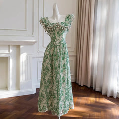 Lunivop Fashion Lotus Leaf Edge Dress Women's Square Collar Flying Sleeve Slim Dresses 2025 Summer New Tide