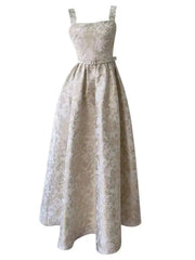 Lunivop Jacquard Design Long Dresses For Women Slash Collar High Waist Sleeveless Elegant Dress Female Summer 2025 New