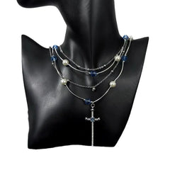 Lunivop Cross Zirconia Necklaces For Women Girls Crystal Crucifix Clavicle Chain Choker Jewelry Festival Gifts