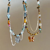 Lunivop Retro Butterfly Pendant Choker Necklace Geometric Bead Clavicle Sweater Chain Ethnic Style Jewelry Jewelry Accessoriees New