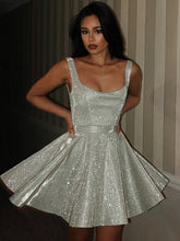 Lunivop Glitter Bright Silk Sparkling Women Dress Silver Spaghetti Strap A-line Dress Femme Autumn Skinny Elegant Party Clubwear