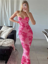 Lunivop Elegant Printed Fashion Halter Dresses For Women Slim Patchwork Spaghetti Holiday Summer Maxi Dress Female Long Dress