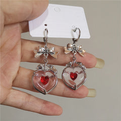 Lunivop Goth Cute Y2K Sweet Fantasy Pink Red Strawberry Pendant Earrings For Women Ear Buckle Kawaii Charms EMO Jewelry Accessories Gift