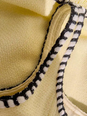 Lunivop French Elegant Tweed Thick Straps Dresses For Women Square Collar Sleeveless Vintage Maxi Bottom Dress 2025 Autumn