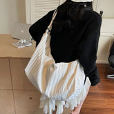Lunivop New Korean Style Hobos Bag Large Capacity Single Shoulder Crossbody Canvas Bags