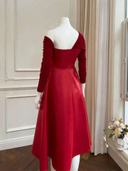 Lunivop Solid Slanted Collar Off Shoulder Dresses For Women Long Sleeve High Waist Causal Loose Thin Dress Female Clothing