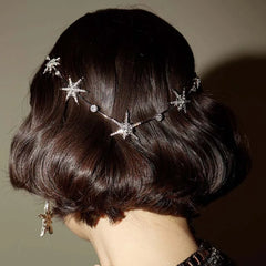 Lunivop Six-pointed Star Rhinestone Hair Comb Temperament Bride Comb Headband Headdress Fashion Wedding Jewelry Accessorie for Women
