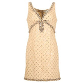 Lunivop 2025 New Diamonds Bow Women's Spaghetti Strap Dress Beading Plaid Zipper V-Neck Sleeveless Elegance Dresses Female