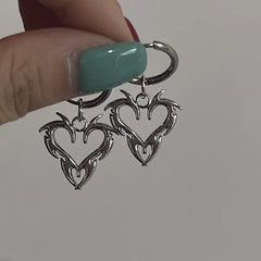 Lunivop Y2K Accessories Hoop Earrings Korean Fashion Thorn Heart Earrings for Women Punk Charm Jewelry Goth