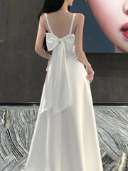 Lunivop Vestidos De Gala Elegante Long Dresses Office Lady Basics V-Neck Backless Vestidos De Galar Dress Summer holiday A-line New