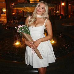 Lunivop Elegant Evening Party Ruffles Ball Short Dresses Lace Up Zipper Backless Sleeveless Summer 2024 Wholesale Fashion Dress