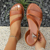Lunivop Fashionable Comfortable Large Size Women's Flat Heel Sandals round Toe Roman Style Shoes for Summer New Arrival